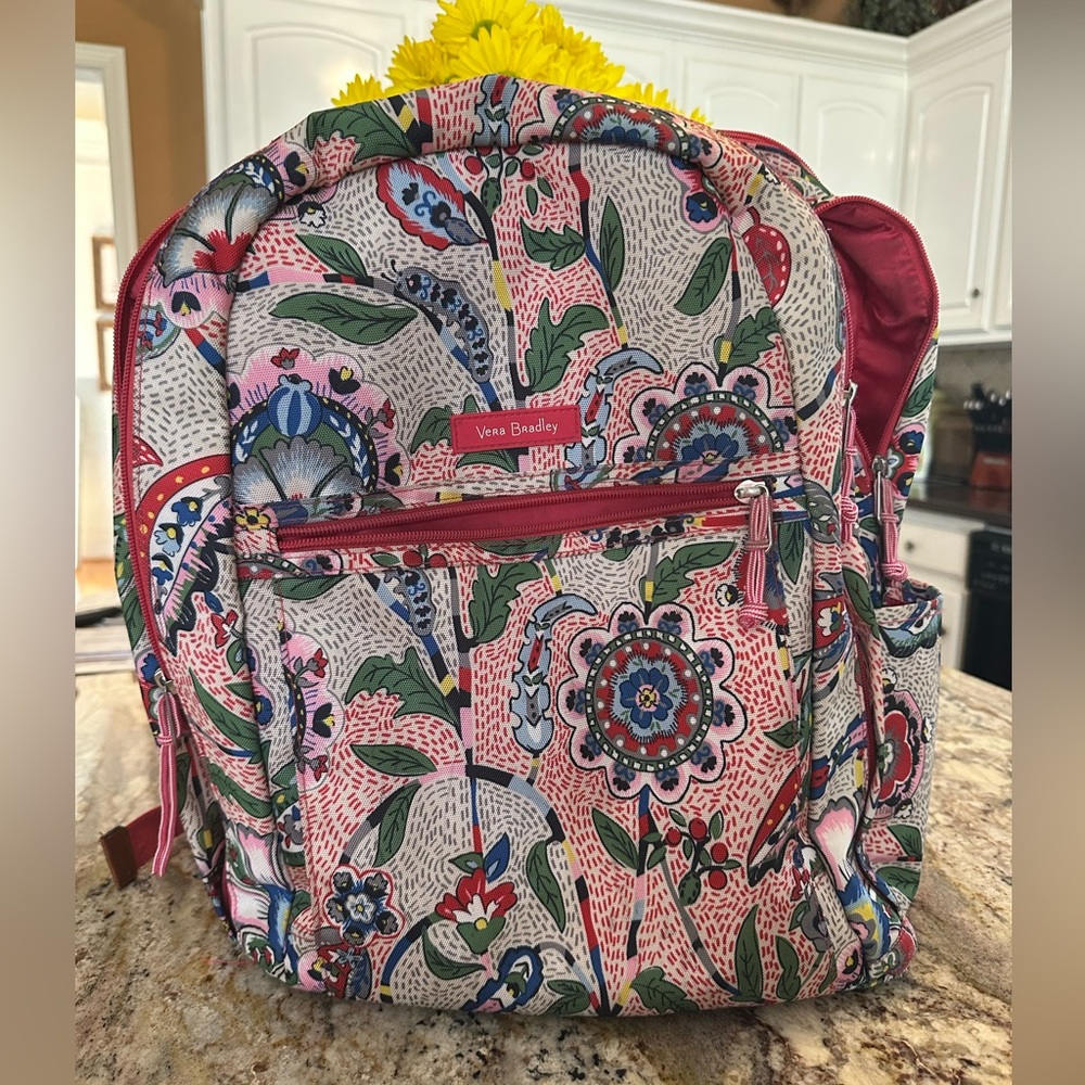 Vera Bradley Pink Floral Large Backpack